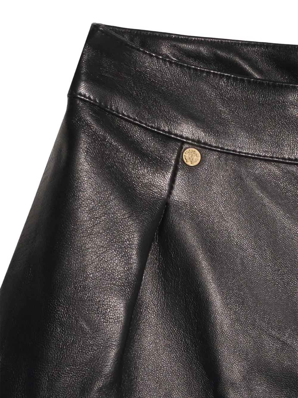 Roberto Cavalli Junior cut-out leather shorts Zwart