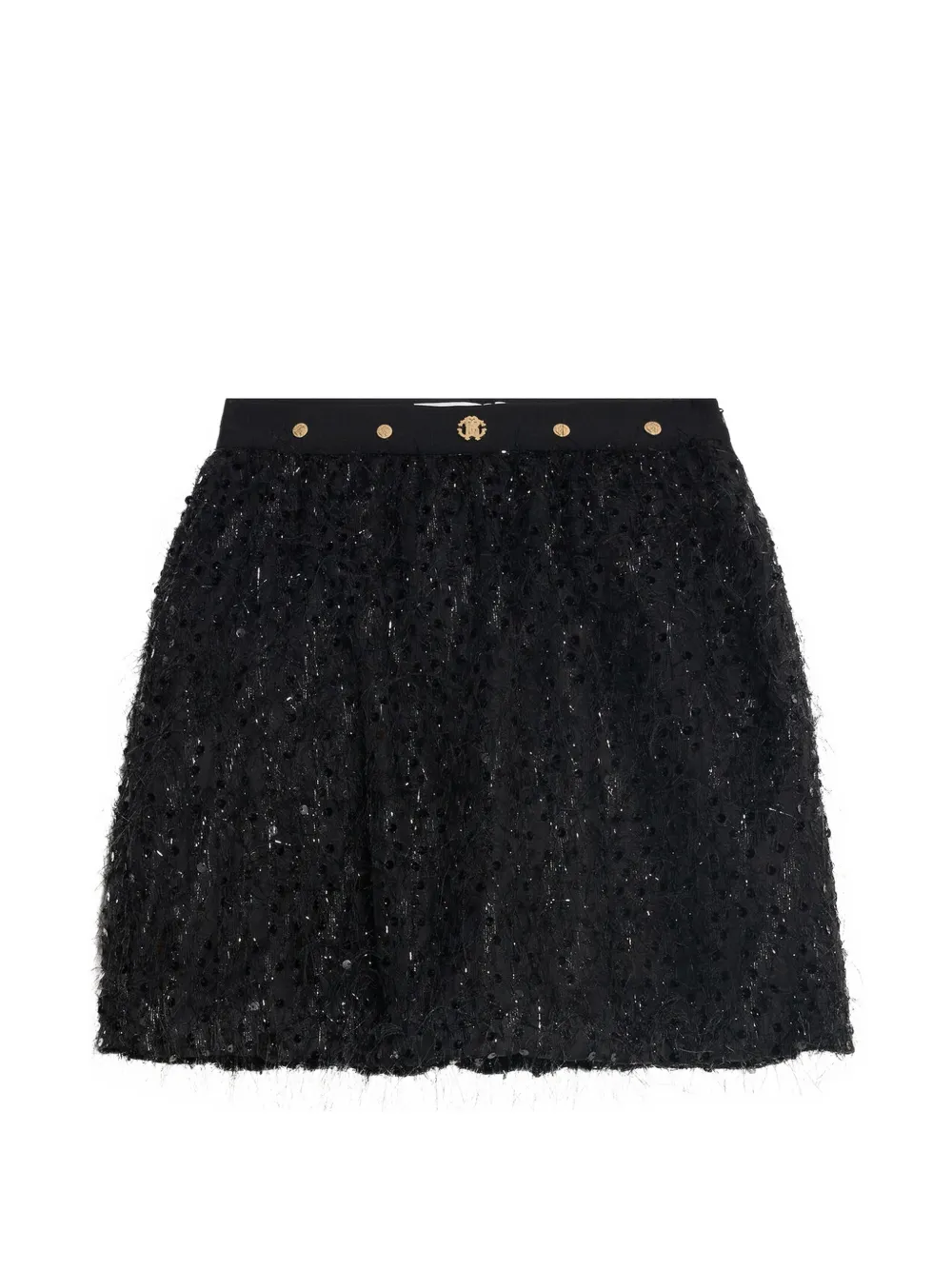 Roberto Cavalli Junior sequin-embellished fringed skirt - Nero