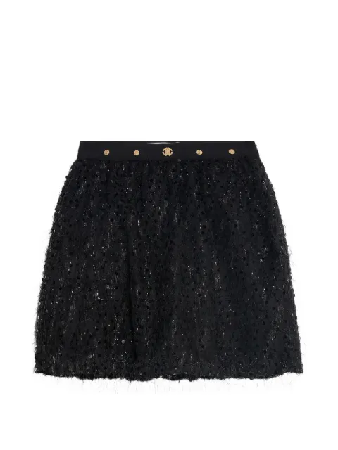 Roberto Cavalli Junior sequin-embellished fringed mini skirt
