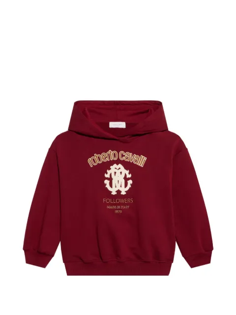 Roberto Cavalli Junior logo-embroidered hoodie