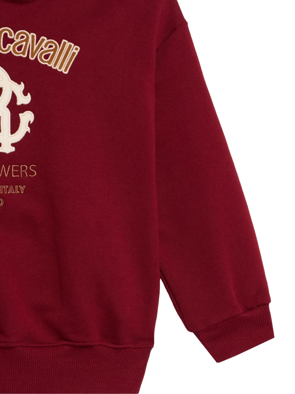 Roberto Cavalli Junior logo-embroidered hoodie Rood