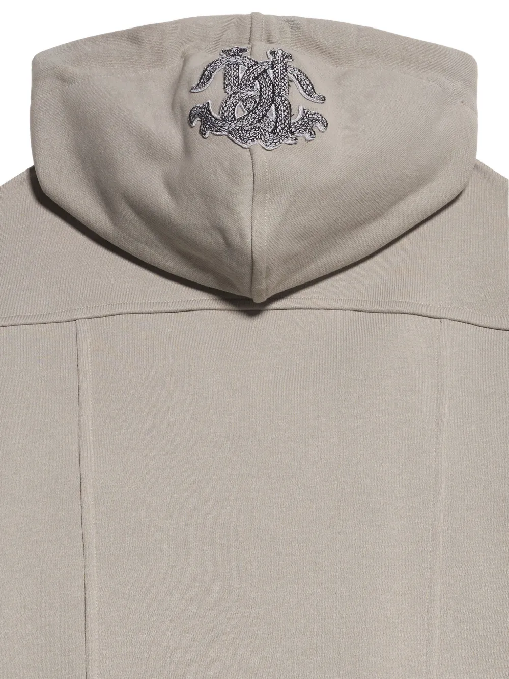 Roberto Cavalli Junior logo-embroidered zip-up hoodie Beige