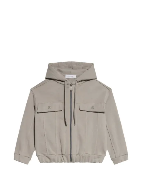 Roberto Cavalli Junior logo-embroidered zip-up hoodie