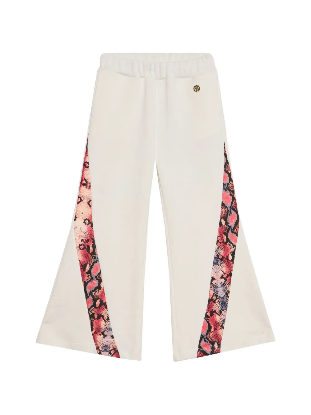 Roberto Cavalli Junior snakeskin-print flared trousers Beige