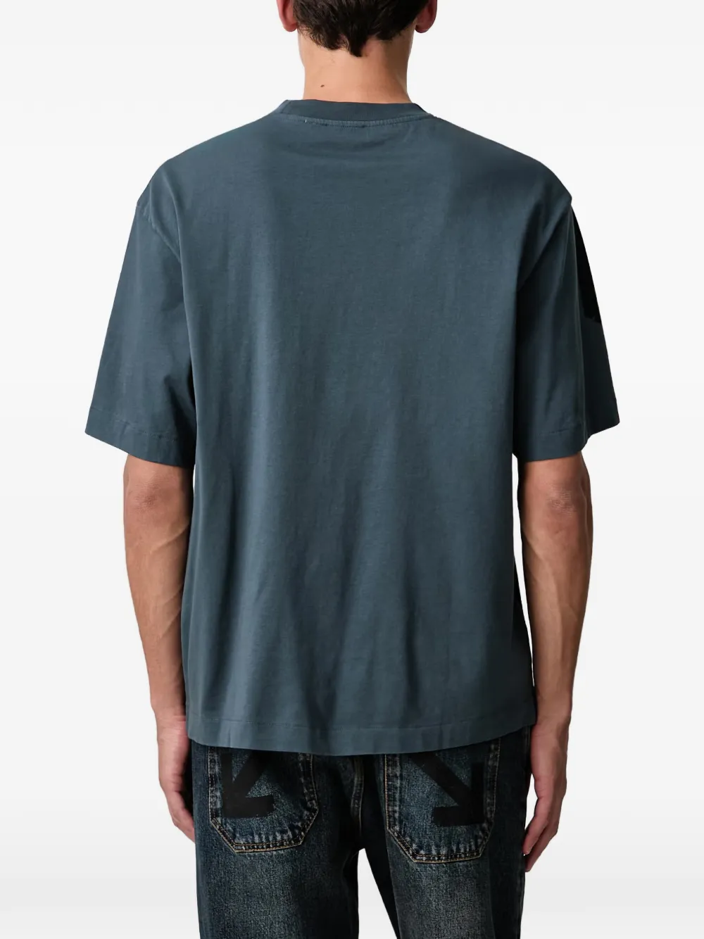 Off-White Negative Big Bookish Skate T-shirt met vlakken Zwart
