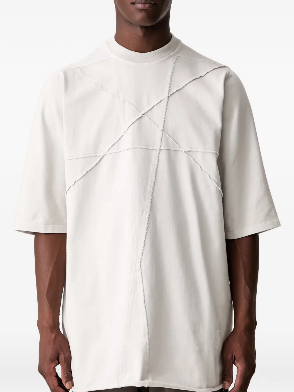 Rick Owens DRKSHDW Pentagram-stitch short-sleeve T-shirt Beige