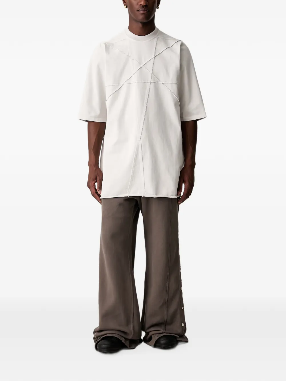 Rick Owens DRKSHDW Pentagram-stitch short-sleeve T-shirt Beige