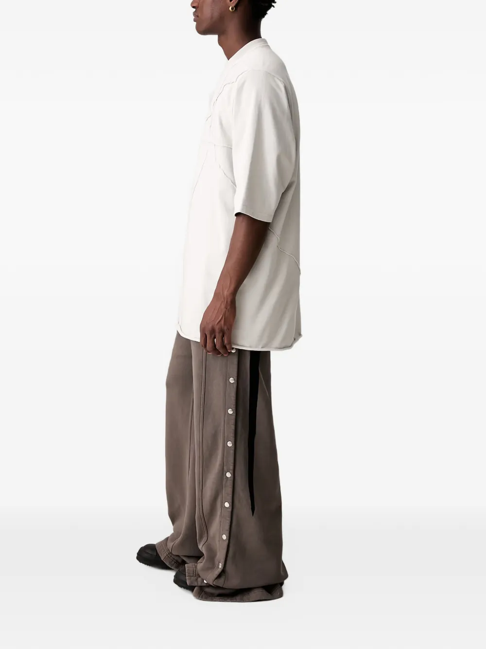 Rick Owens DRKSHDW Pentagram-stitch short-sleeve T-shirt Beige