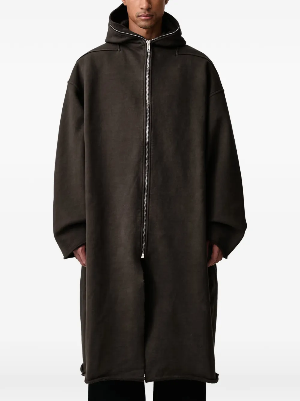 Rick Owens DRKSHDW Gimp hooded zip-up coat Bruin