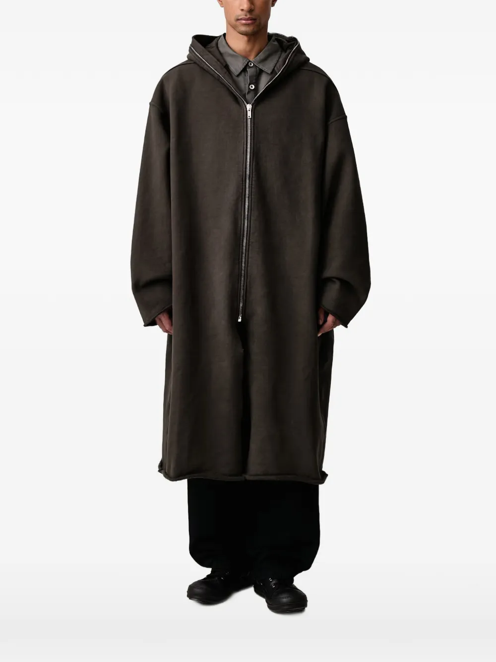 Rick Owens DRKSHDW Gimp hooded zip-up coat - Brown