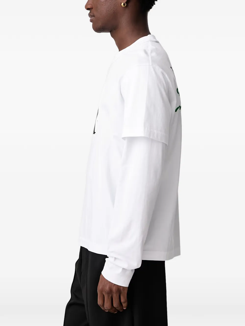 Off-White Mr. Davis League Skate T-shirt met gelaagde mouwen Wit