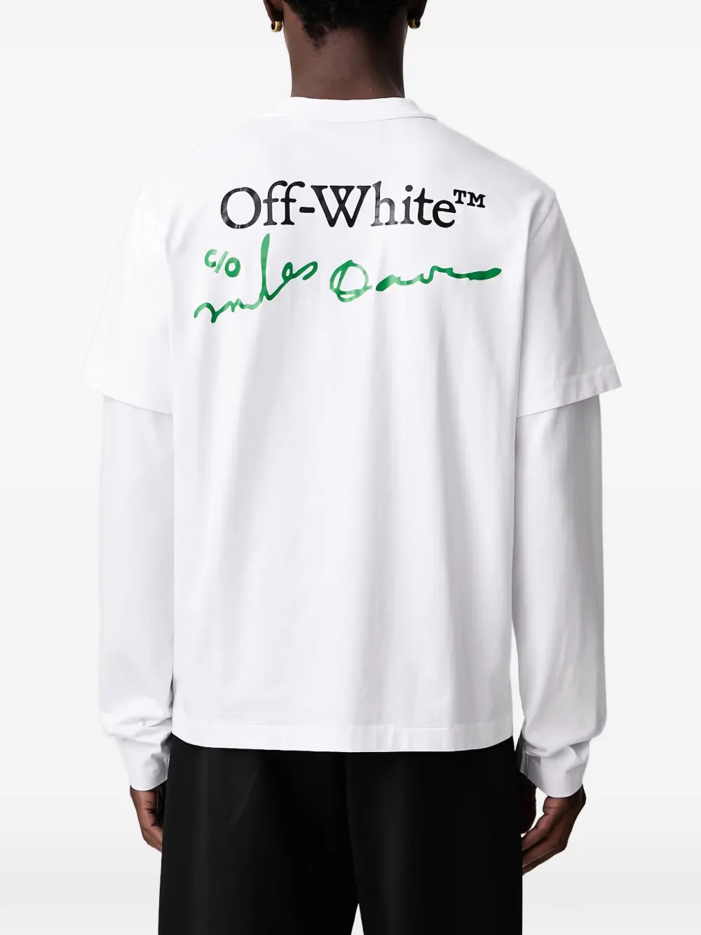 Off-White Mr. Davis League Skate T-shirt met gelaagde mouwen Wit