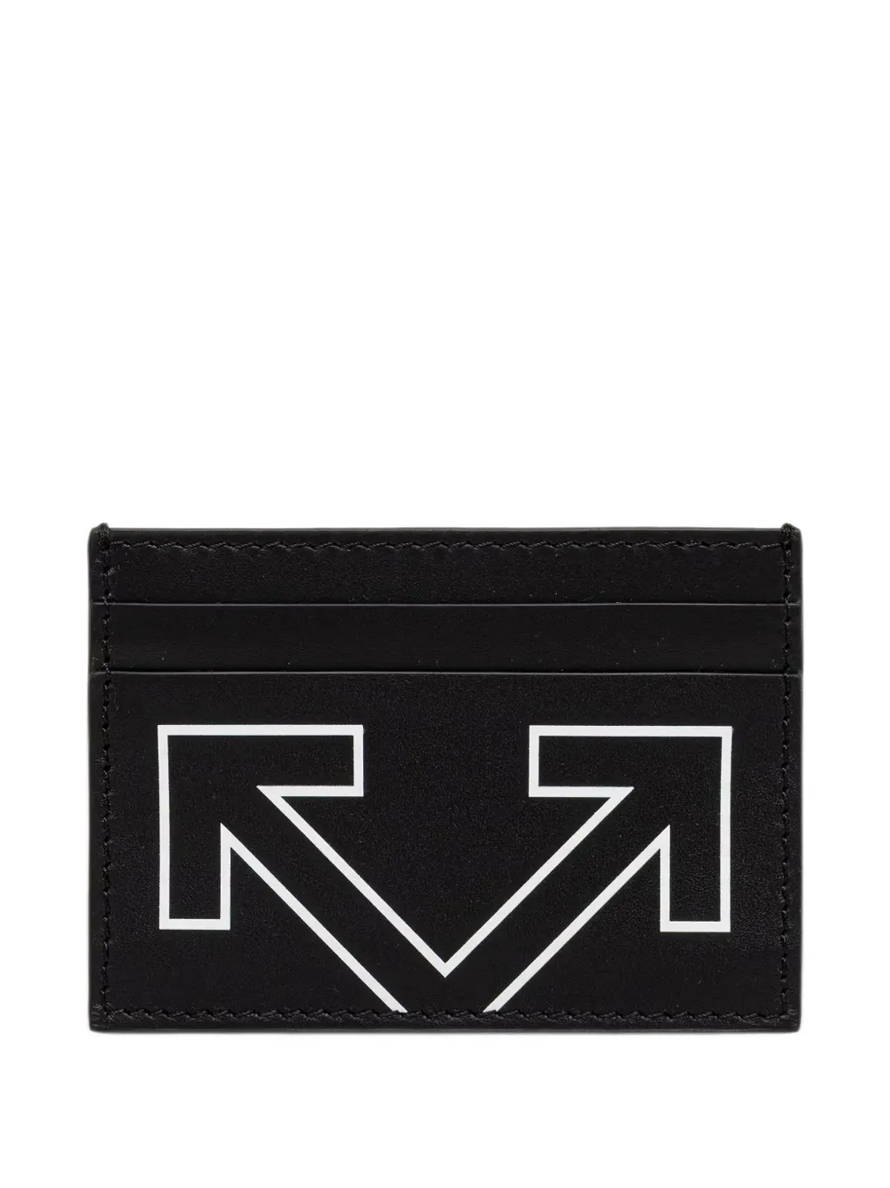 Off-White Arrows-print leather card holder - Nero