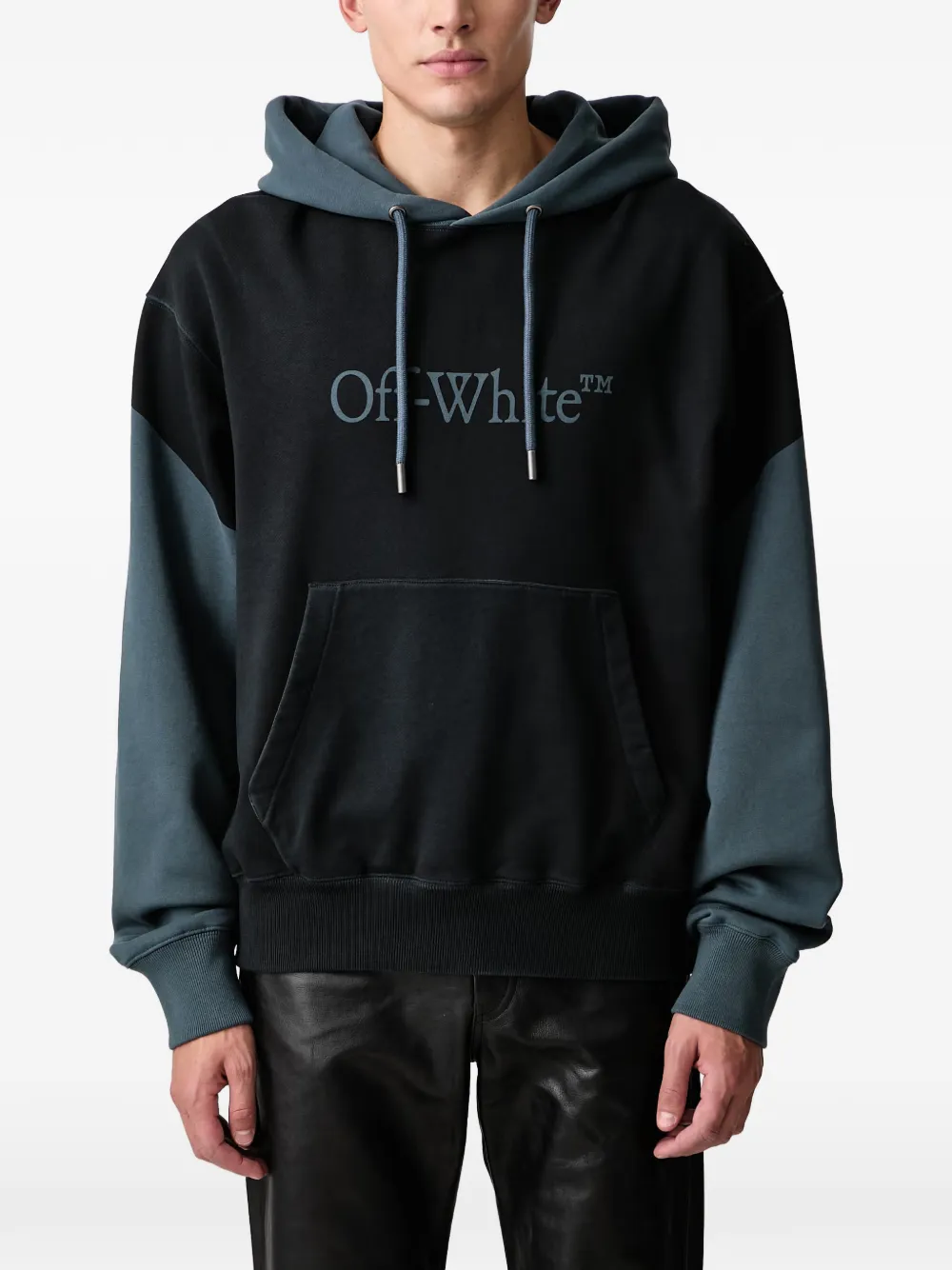 Off-White Negative Big Bookish hoodie met colourblocking en logo-print Zwart
