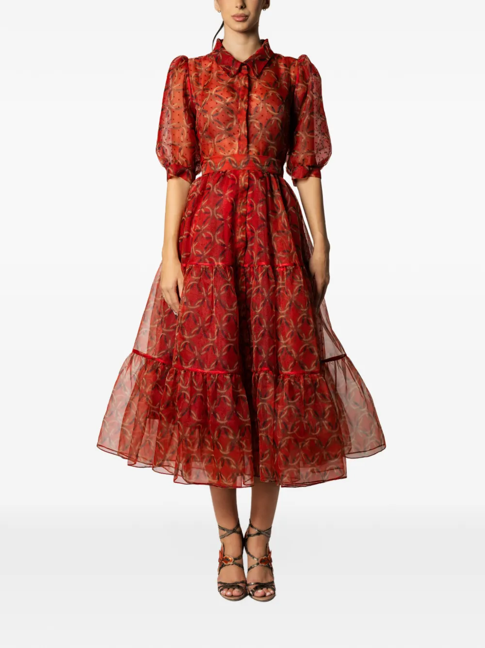 MIAU by Clara Rotescu Ludovica midi dress - Rosso