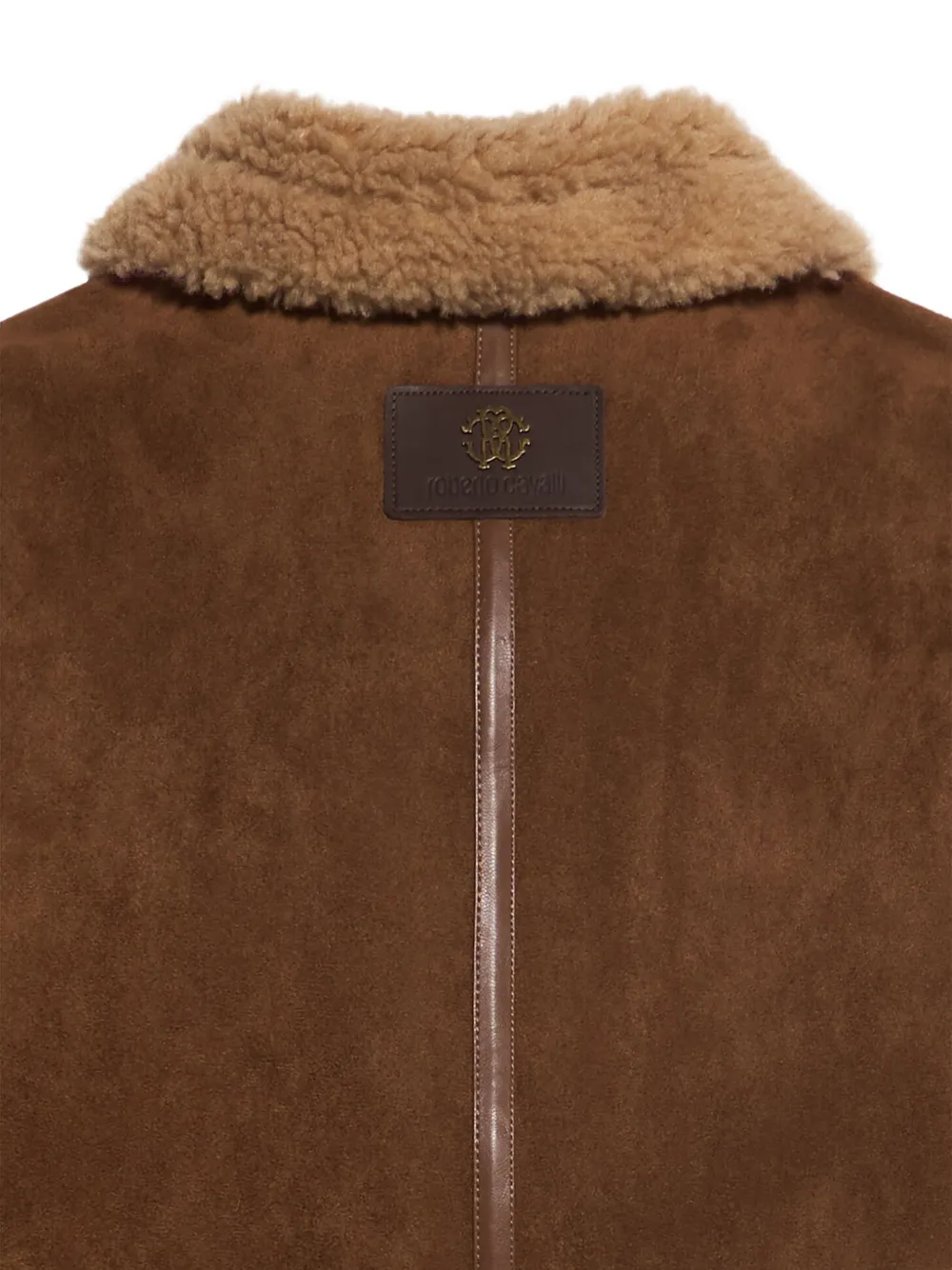 Roberto Cavalli Junior faux-shearling-trimmed buckled jacket Bruin