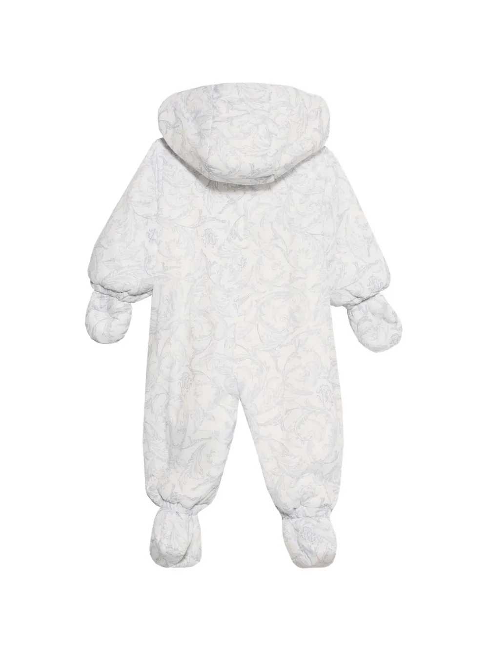 Roberto Cavalli Junior baroque-print padded snowsuit Grijs