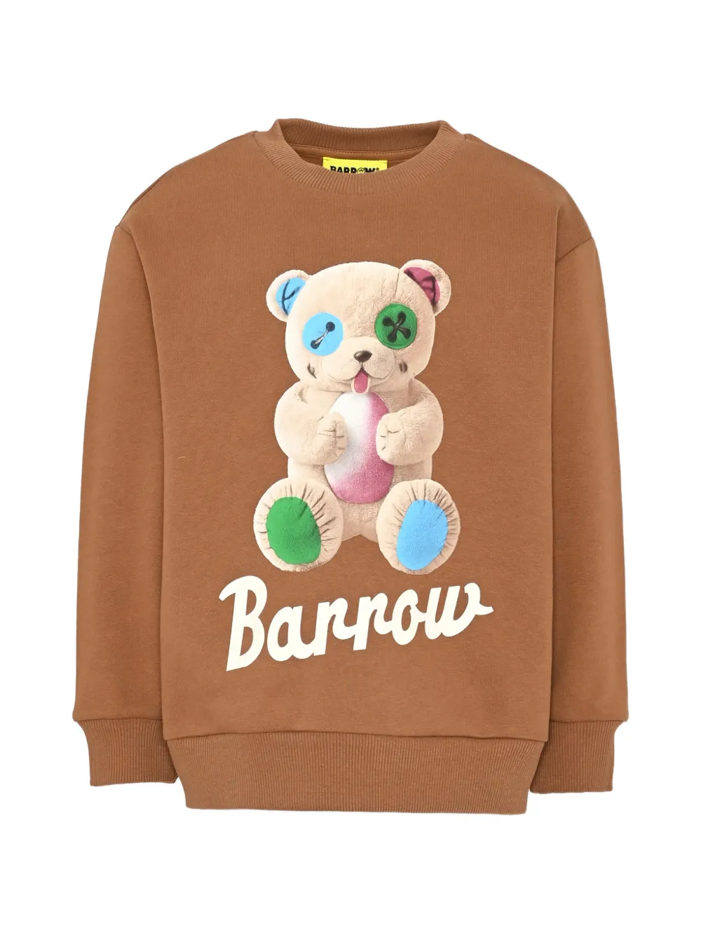 Barrow kids teddy-bear print sweater - Marrone