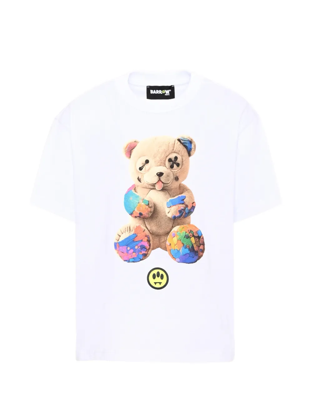 Barrow kids teddy-bear print T-shirt - Bianco