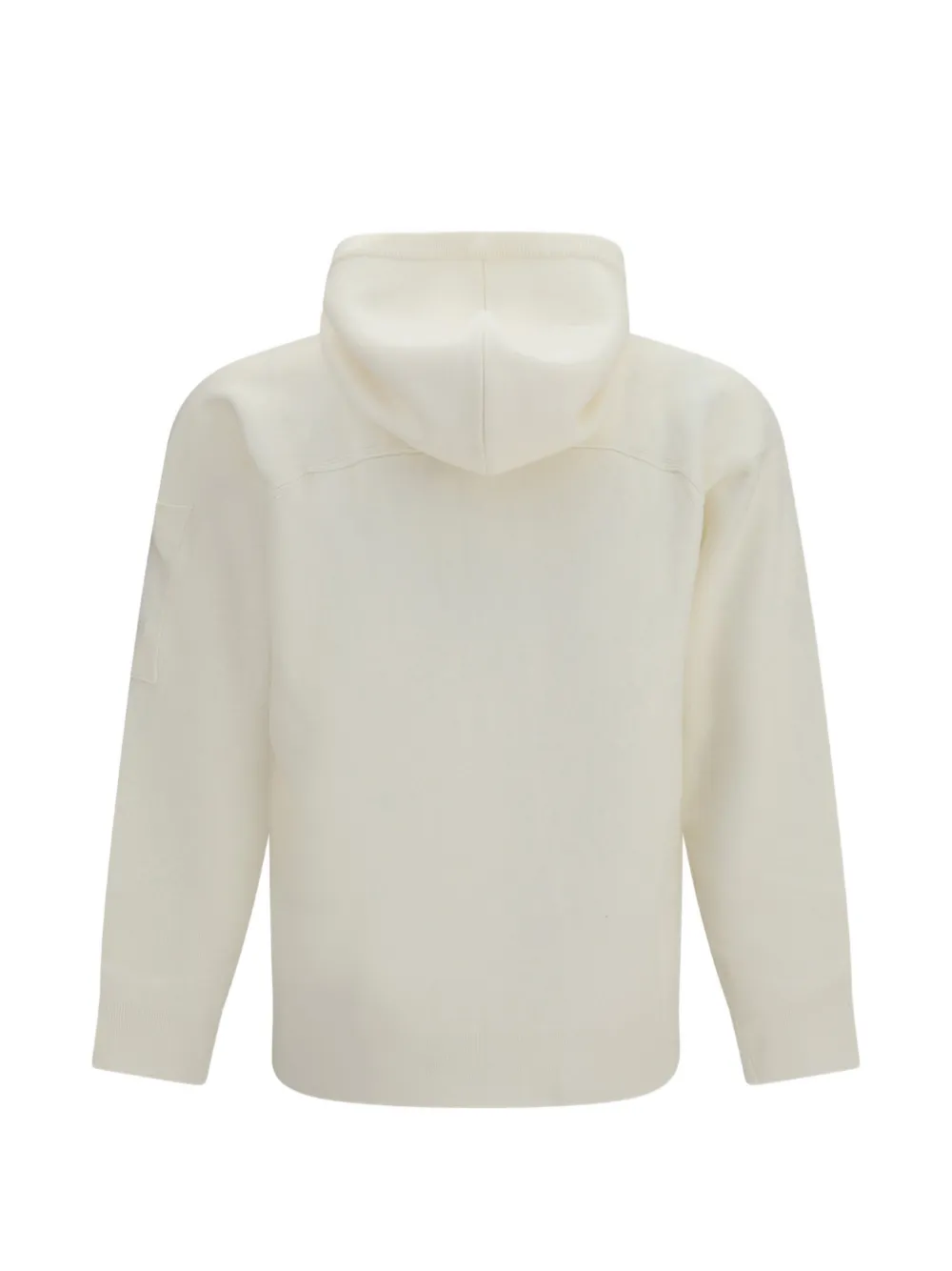 C.P. Company lambswool lens knitted zipped hooded sweater Beige