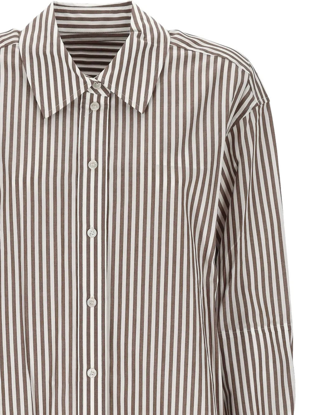 JOSEPH Theia vertical-stripe cotton shirt Bruin