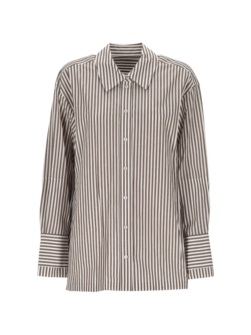 JOSEPH Theia vertical-stripe cotton shirt - Brown
