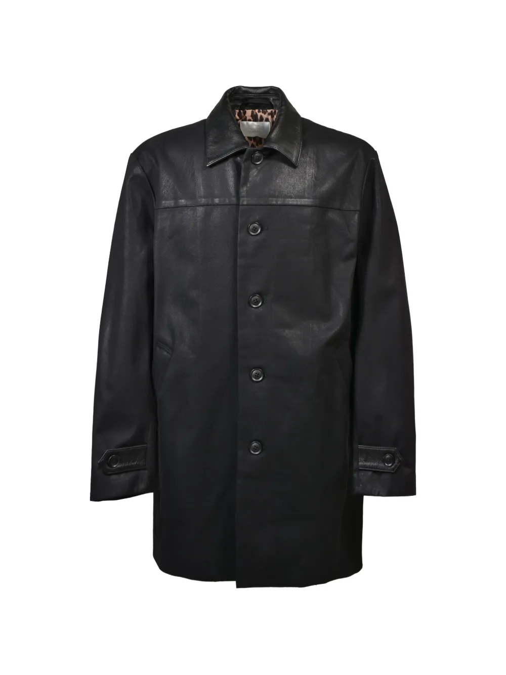 CEDARWOOD stand collar button-fastening car coat - Nero