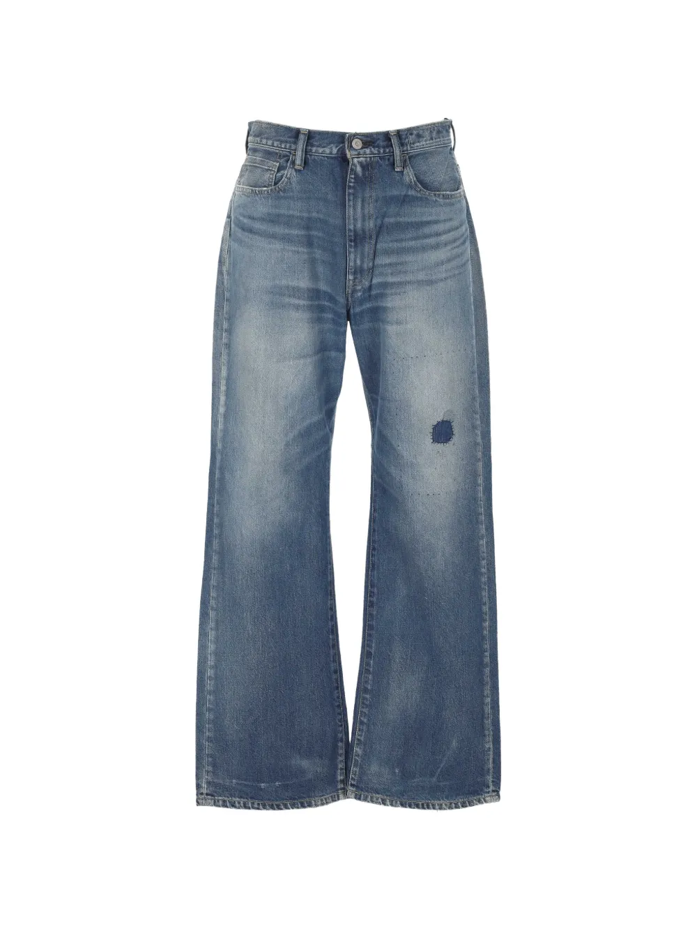 Kuro patchwork-detail wide-leg jeans - Blu