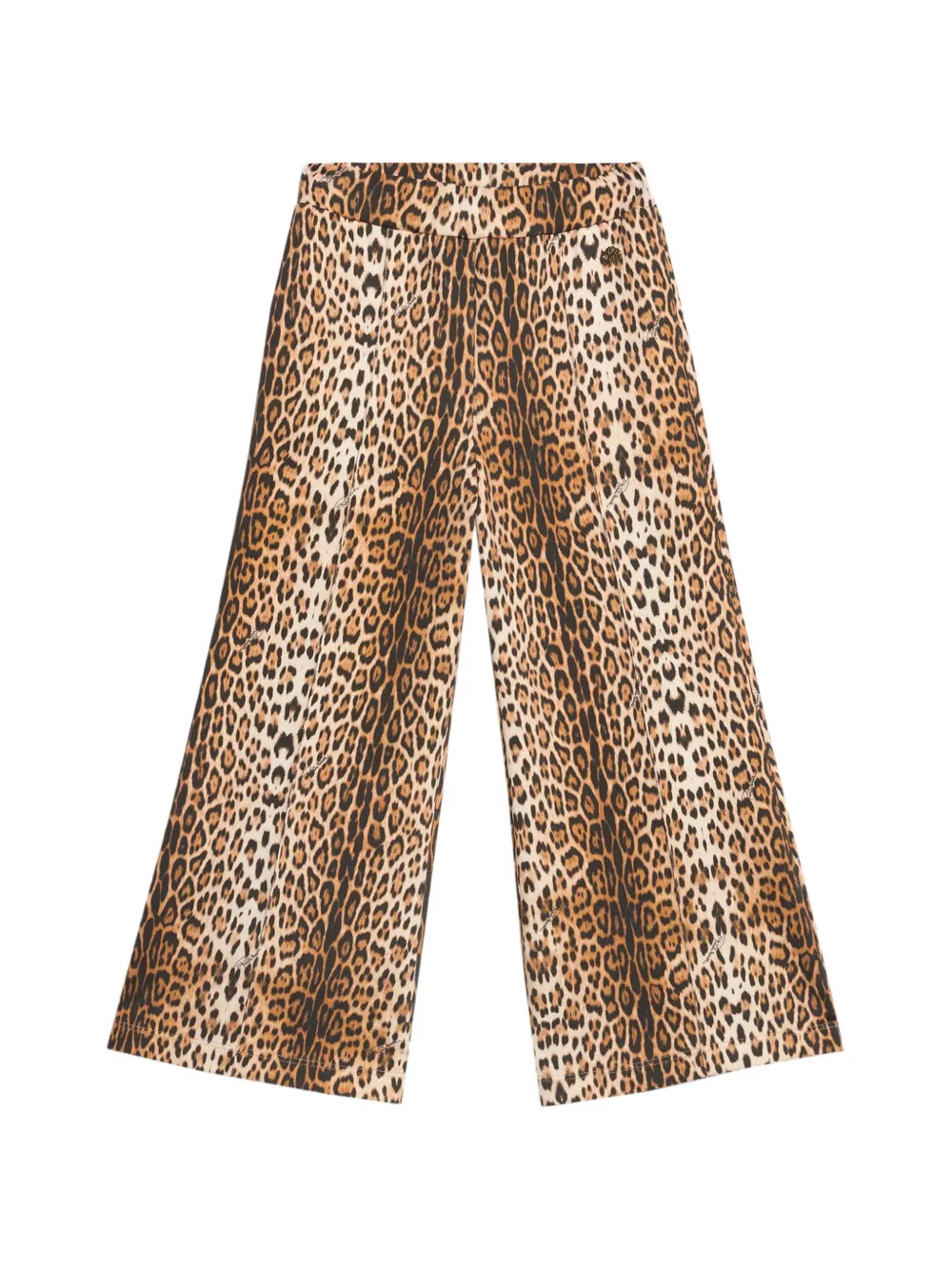 Roberto Cavalli Junior leopard-print wide-leg trousers Bruin