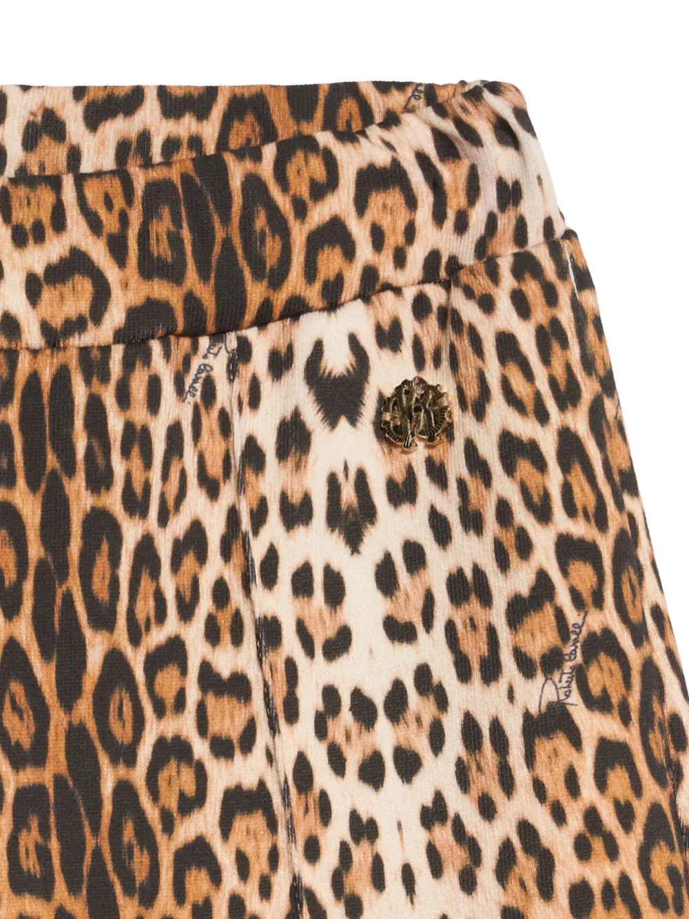 Roberto Cavalli Junior leopard-print wide-leg trousers Bruin
