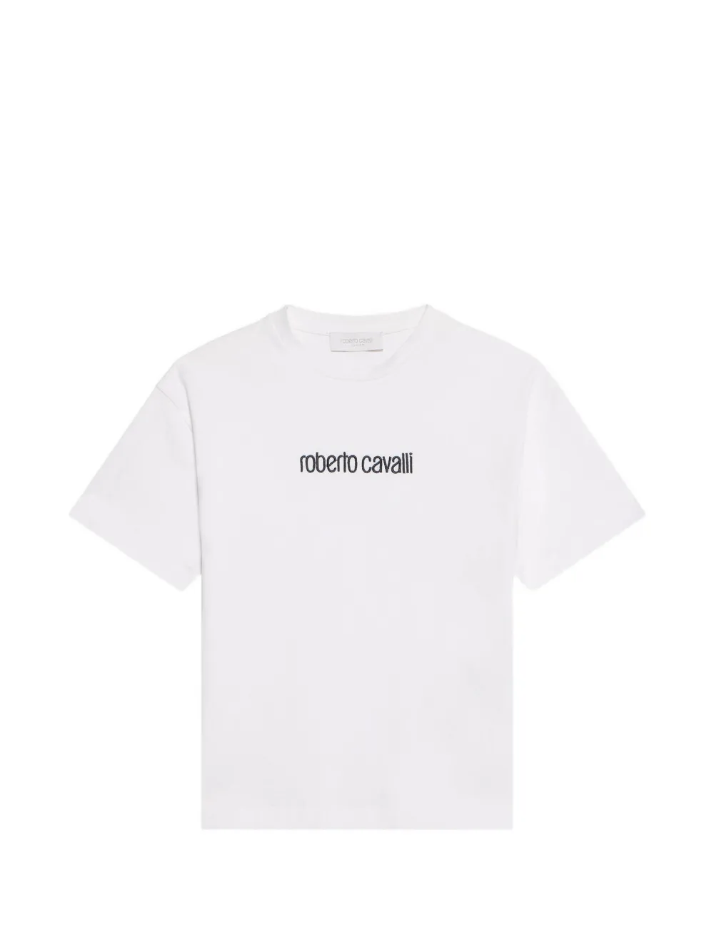 Roberto Cavalli Junior logo-embroidered T-shirt Wit