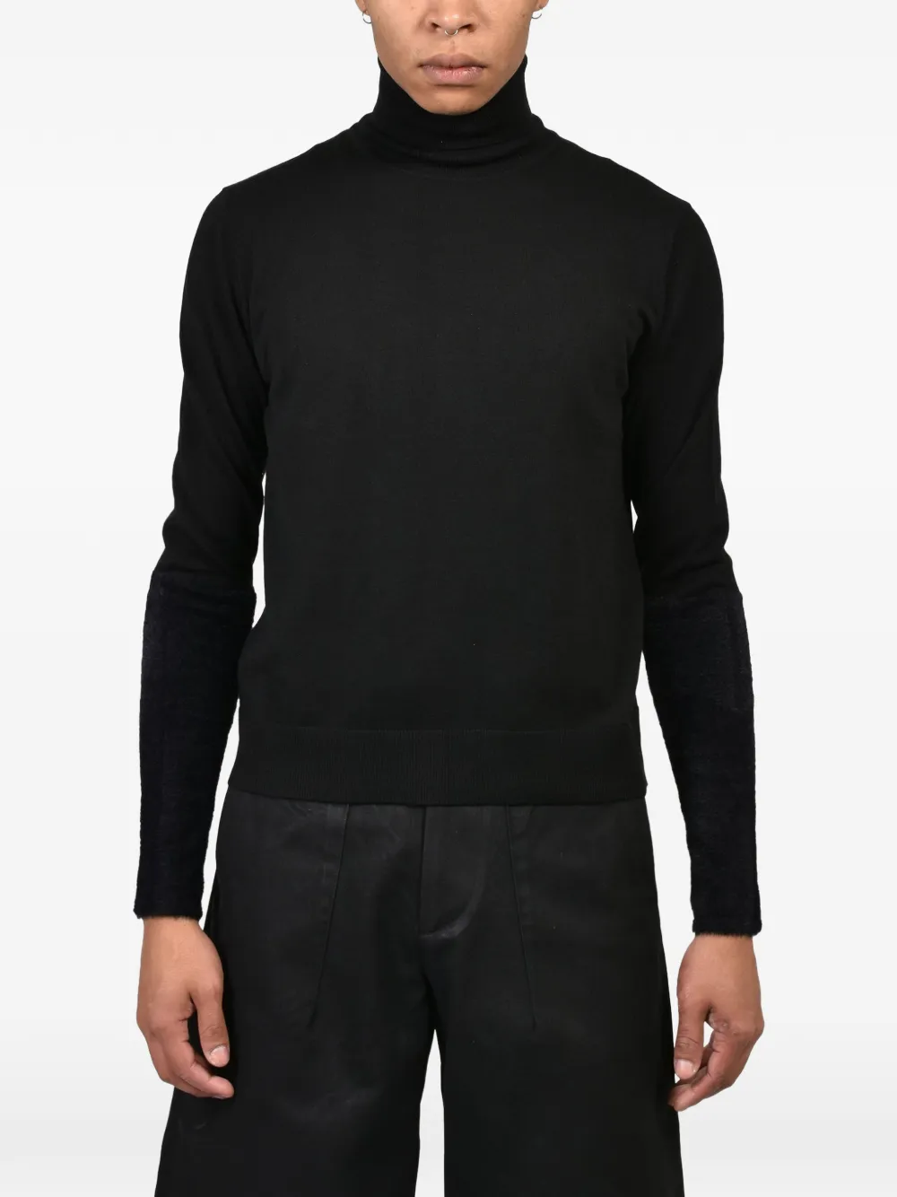 EPHMRL contrast-sleeve turtleneck sweater Zwart