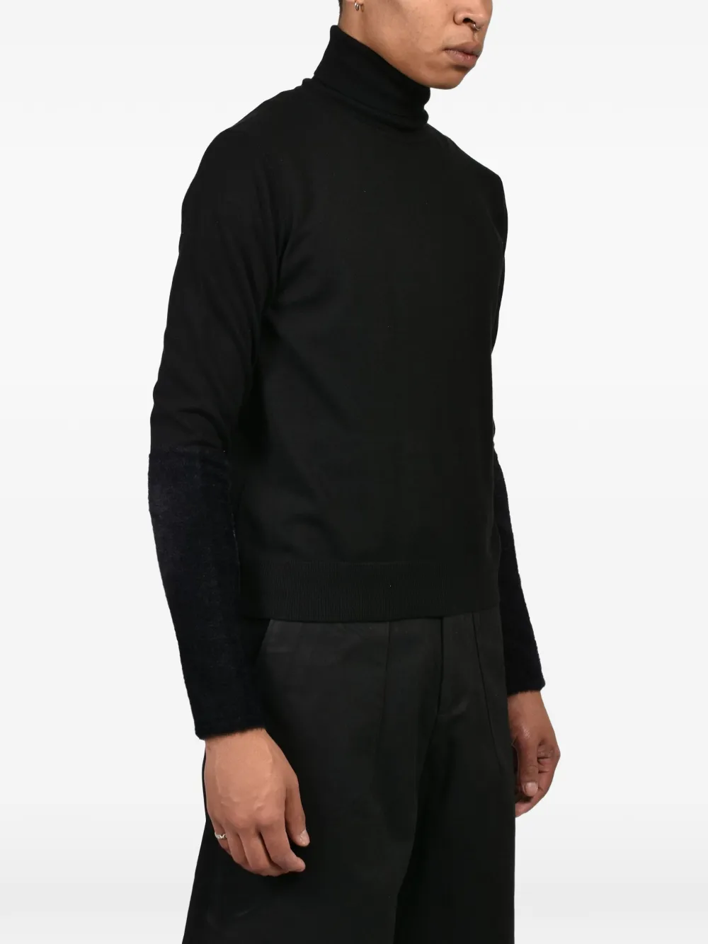 EPHMRL contrast-sleeve turtleneck sweater Zwart