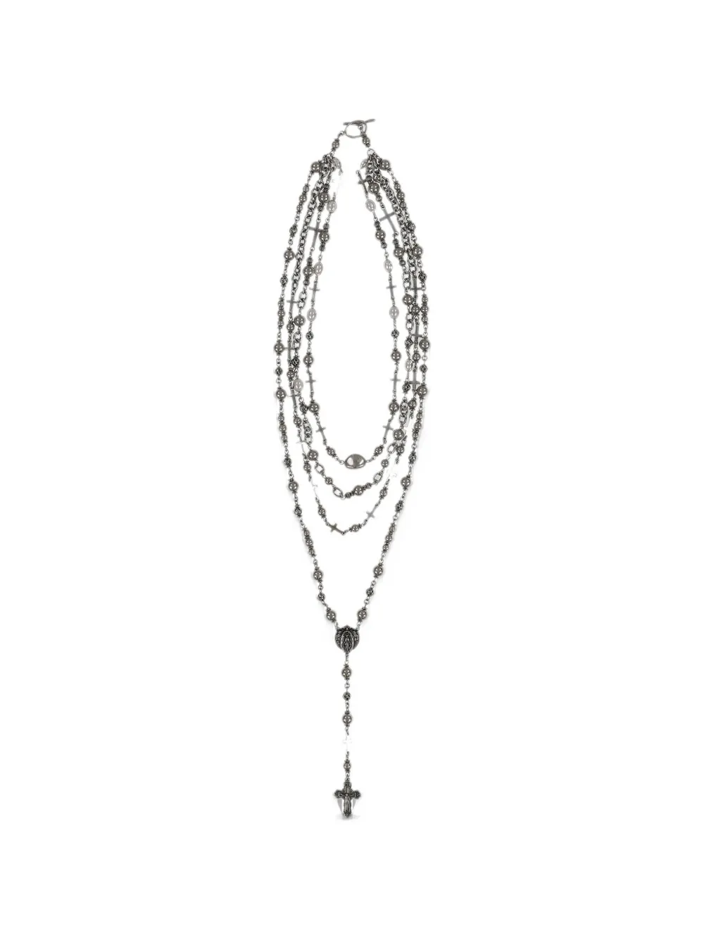 EPHMRL layered cross-pendant necklace - Argento