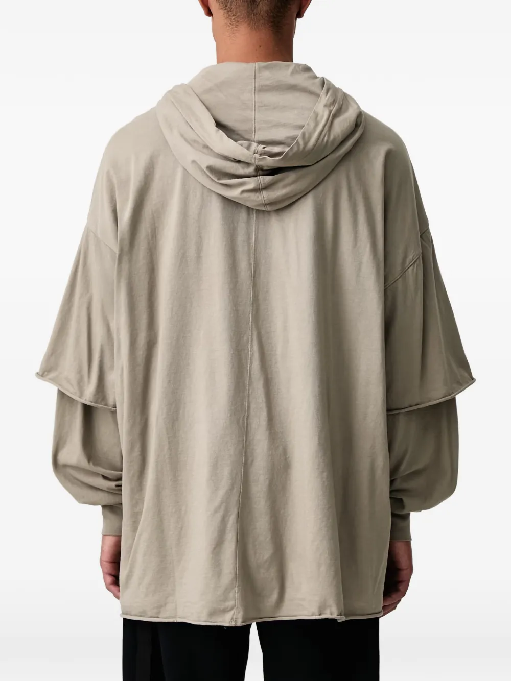 Rick Owens DRKSHDW Tommy Hustler layered-sleeve hoodie Groen