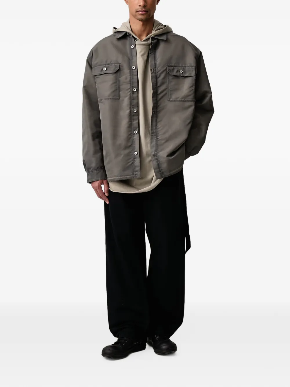 Rick Owens DRKSHDW Tommy Hustler layered-sleeve hoodie Groen