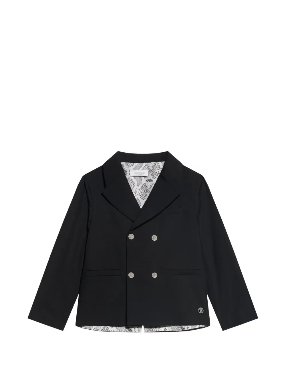 Roberto Cavalli Junior double-breasted blazer Zwart