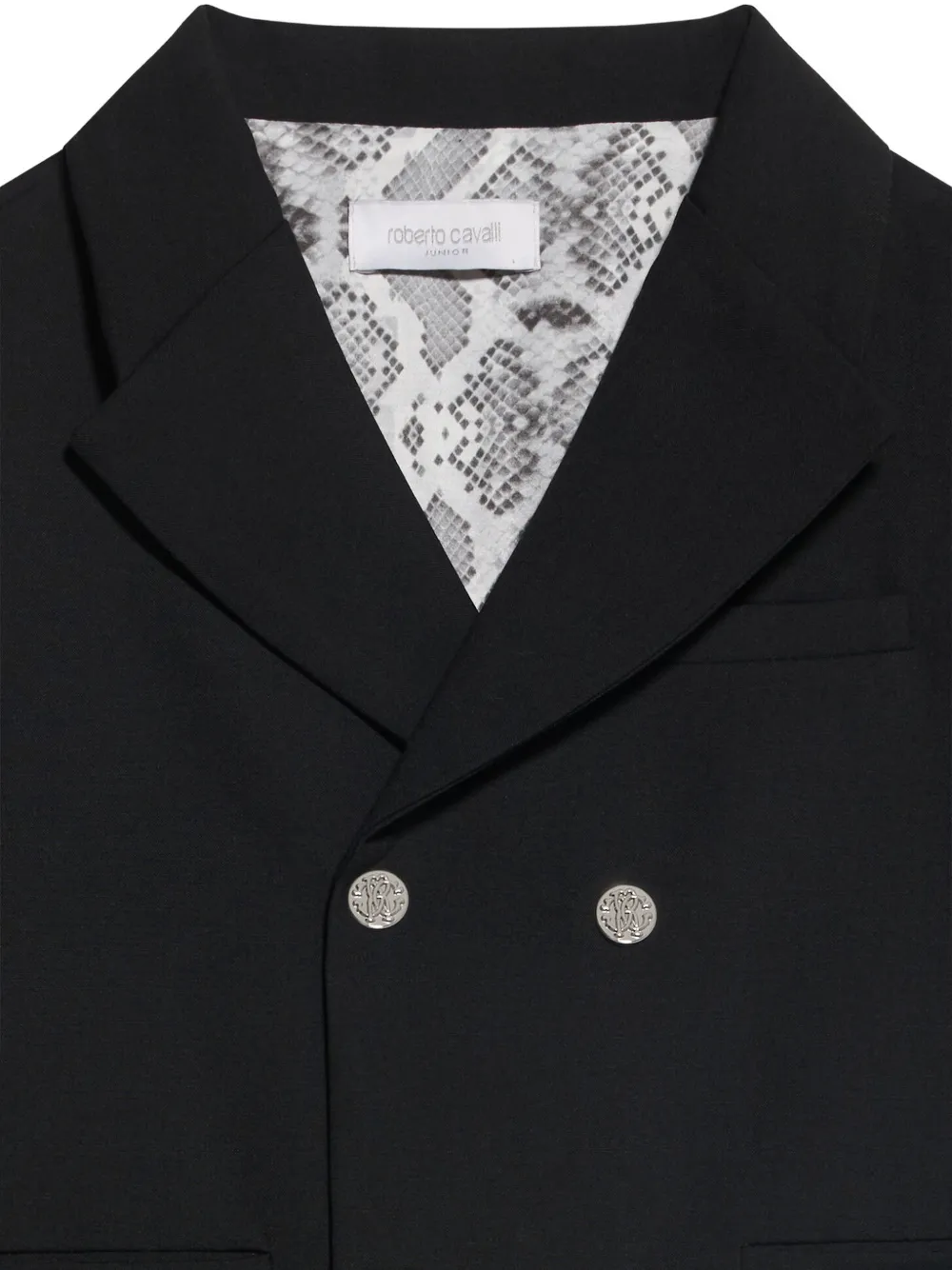 Roberto Cavalli Junior double-breasted blazer Zwart