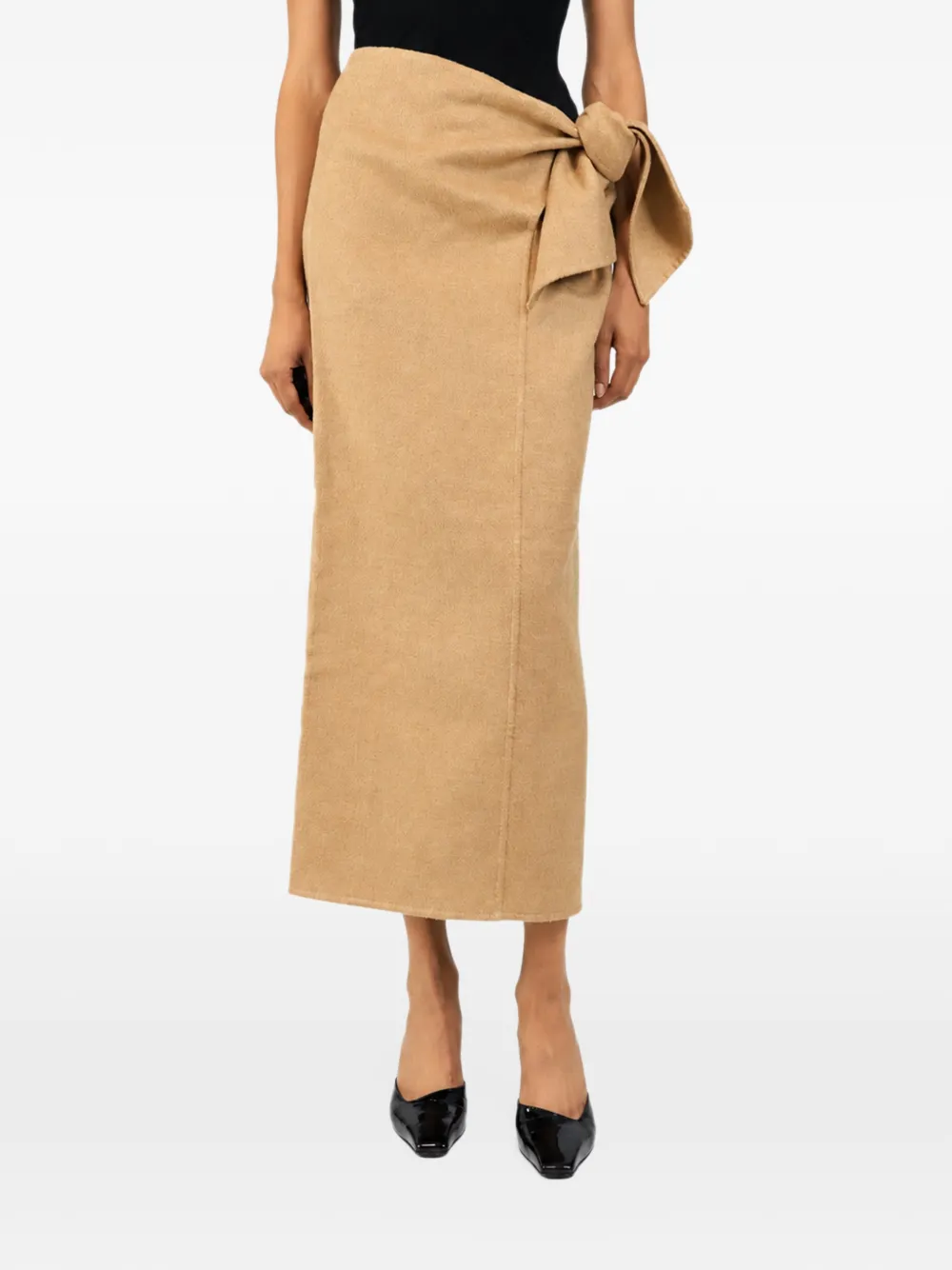 Max Mara tie-up midi skirt - Toni neutri