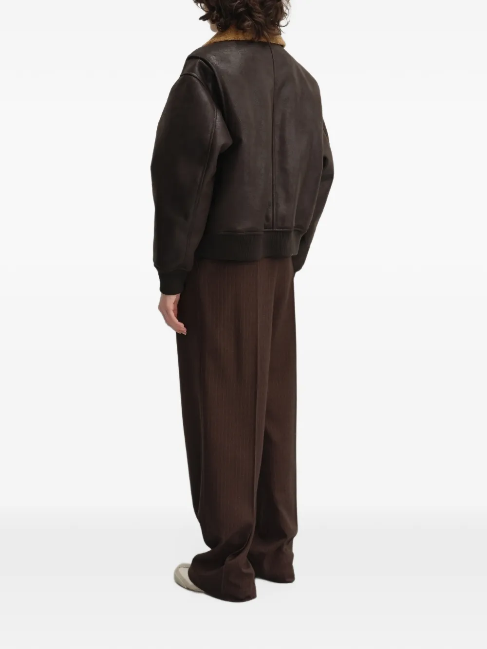 DUNST pinstriped pleated trousers Bruin