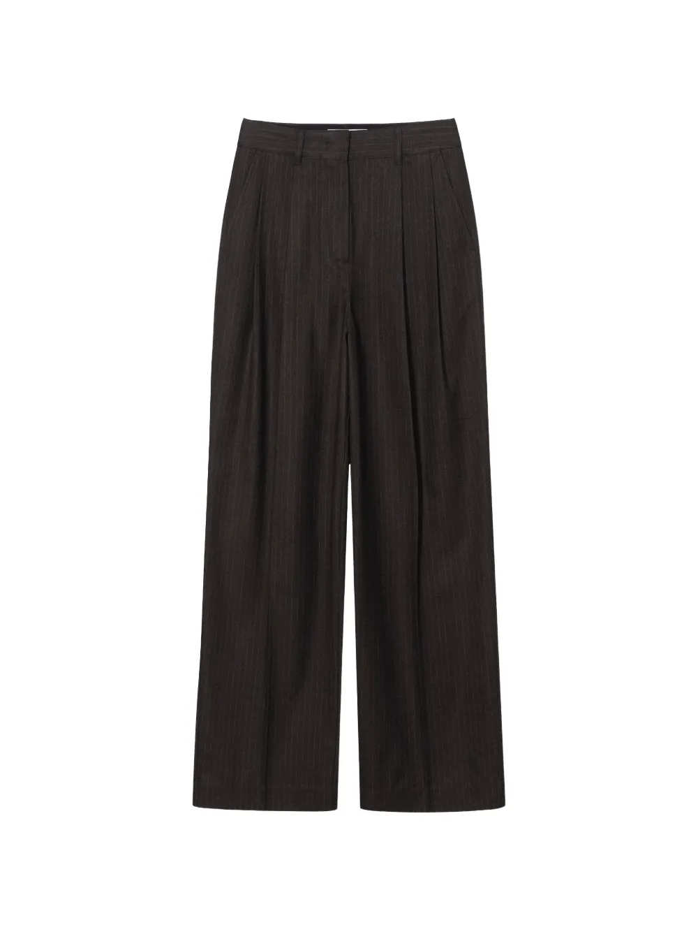 DUNST pinstriped pleated trousers Bruin