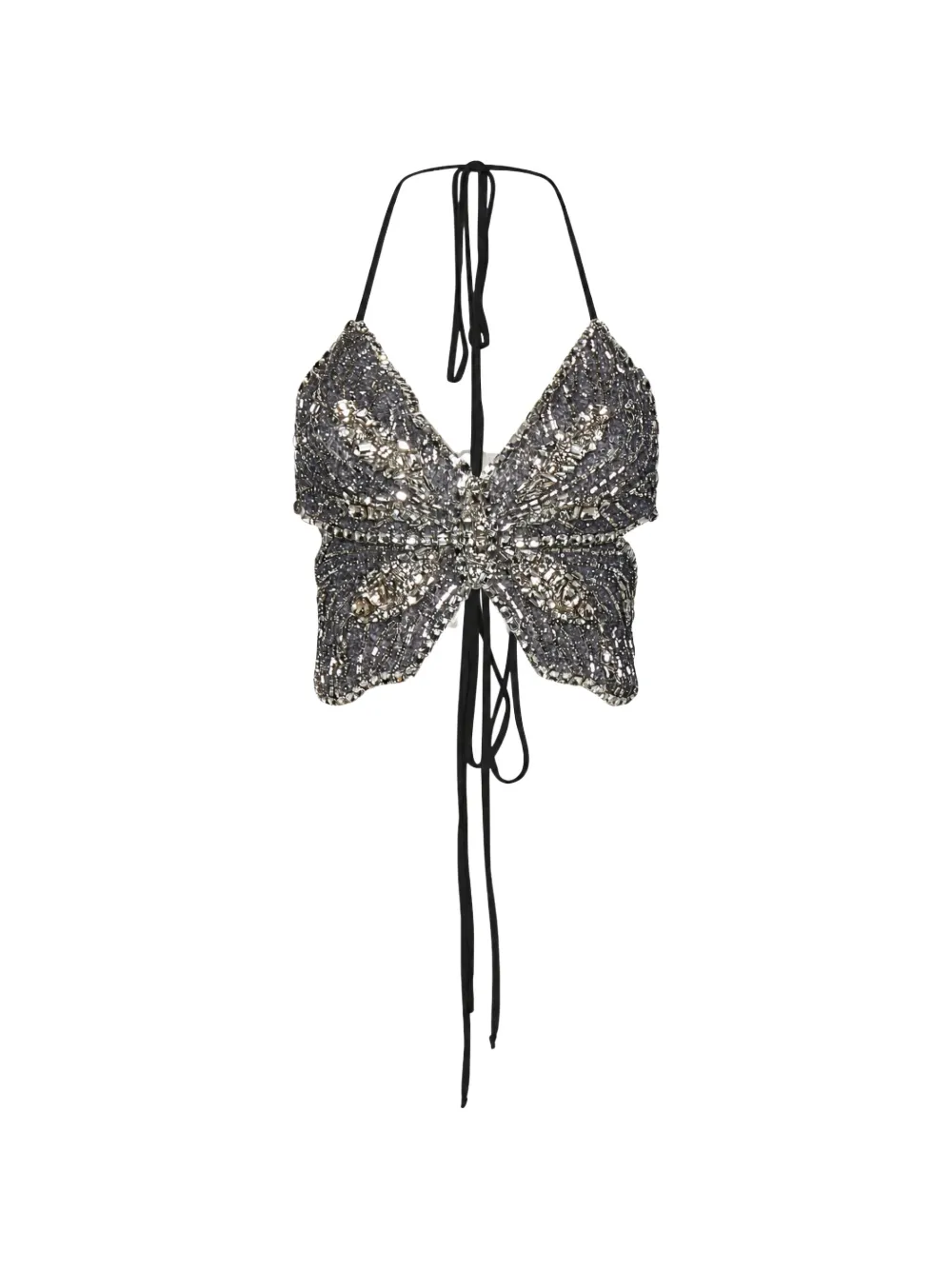 ROOM76 sequin-embellished butterfly-shaped top - Argento