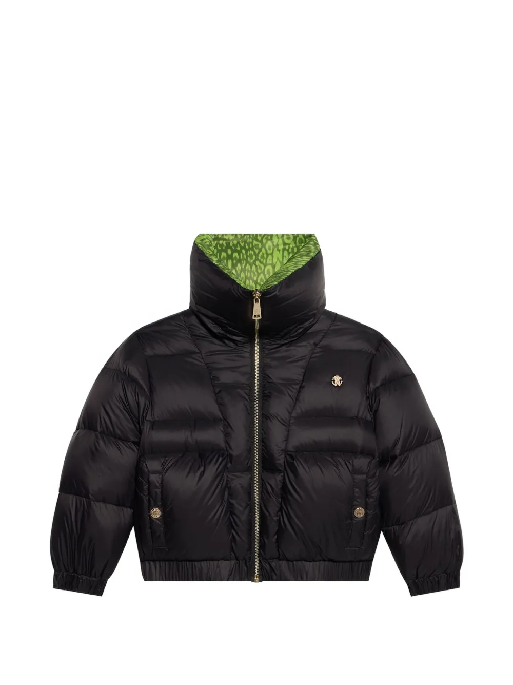 Roberto Cavalli Junior padded logo-plaque coat - Nero
