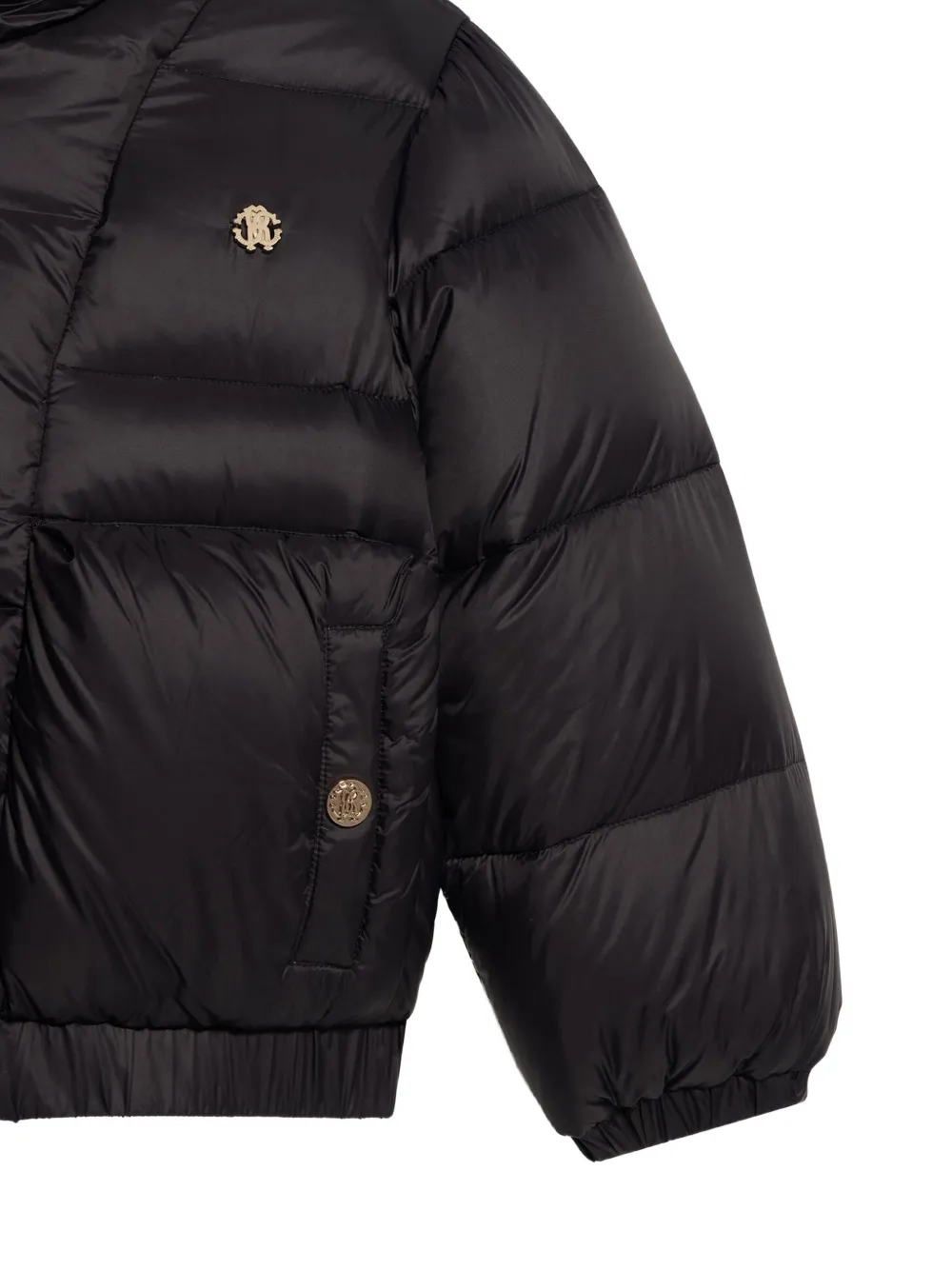 Roberto Cavalli Junior Jas met logoplakkaat Zwart