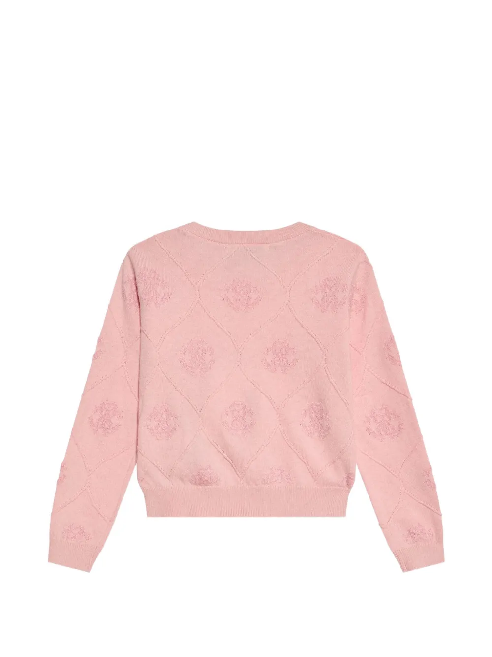 Roberto Cavalli Junior Trui met logo-jacquard en knoop op de schouder Roze