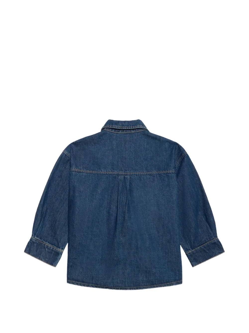 Roberto Cavalli Junior crystal-embellished denim shirt Blauw