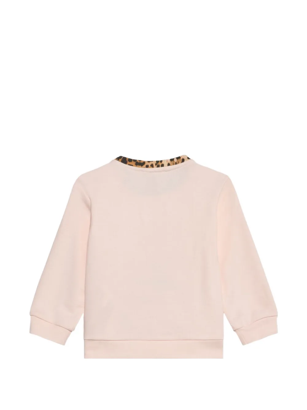 Roberto Cavalli Junior floral-embroidered leopard-print sweatshirt Roze