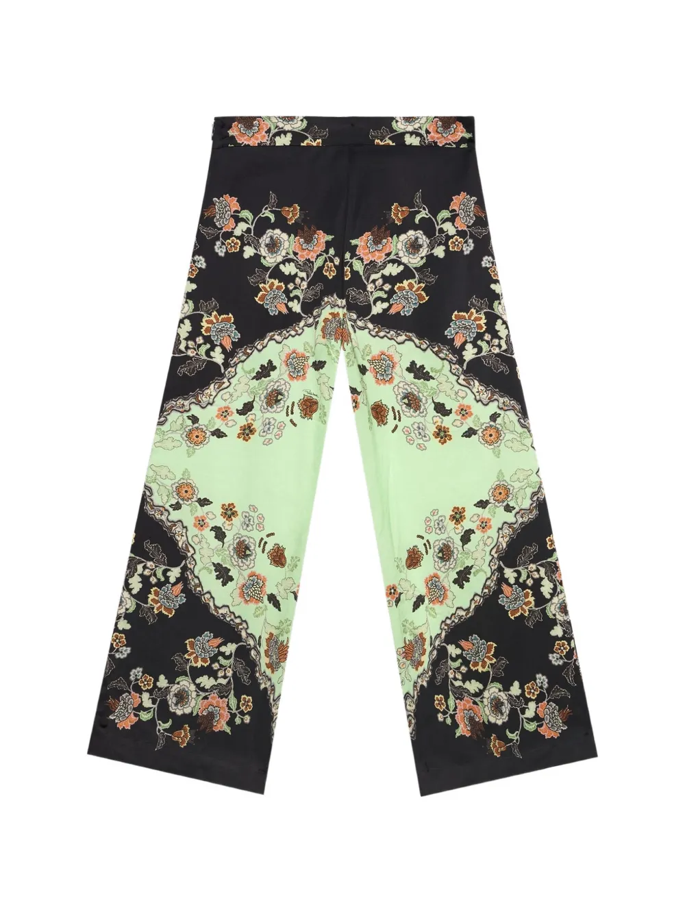 Roberto Cavalli Junior floral-print palazzo pants Zwart
