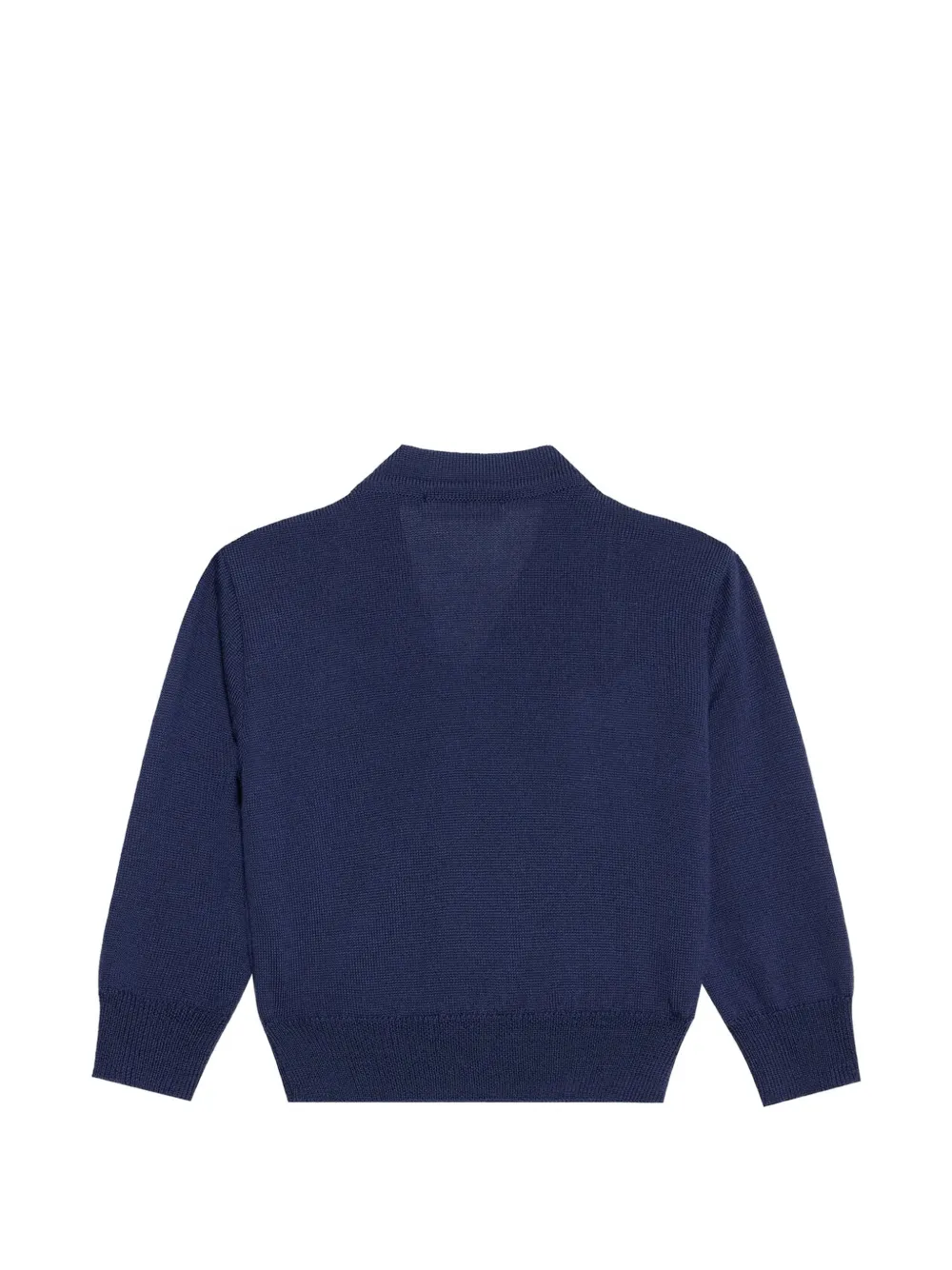 Roberto Cavalli Junior monogram-embroidered wool cardigan Blauw