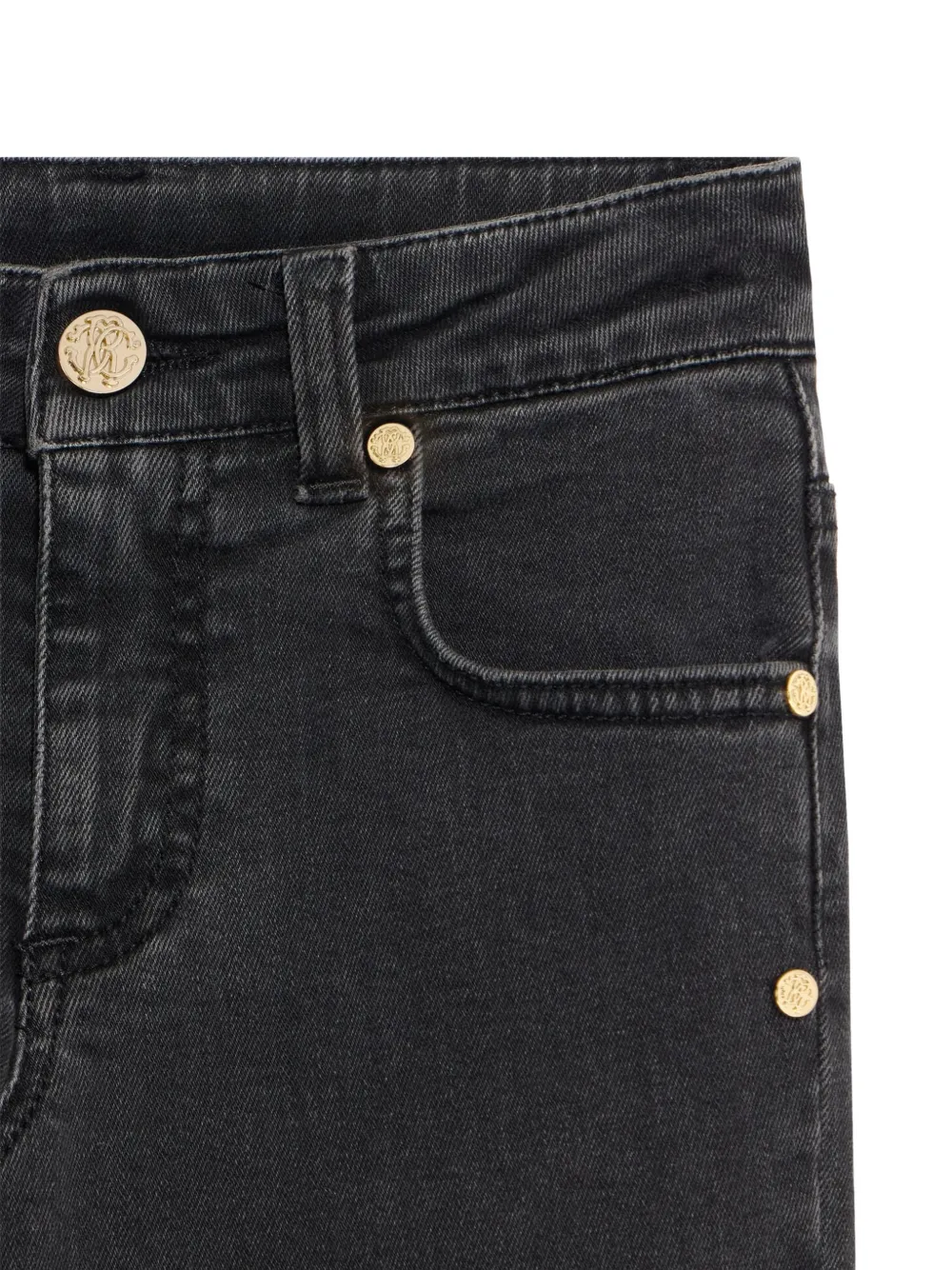 Roberto Cavalli Junior stud-embellished flared jeans Zwart